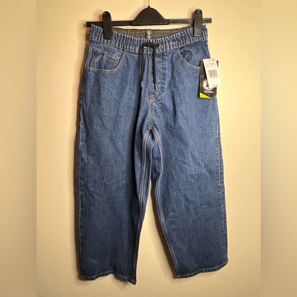 Volcom boys Medium Blue Relaxed Drawstring Jeans